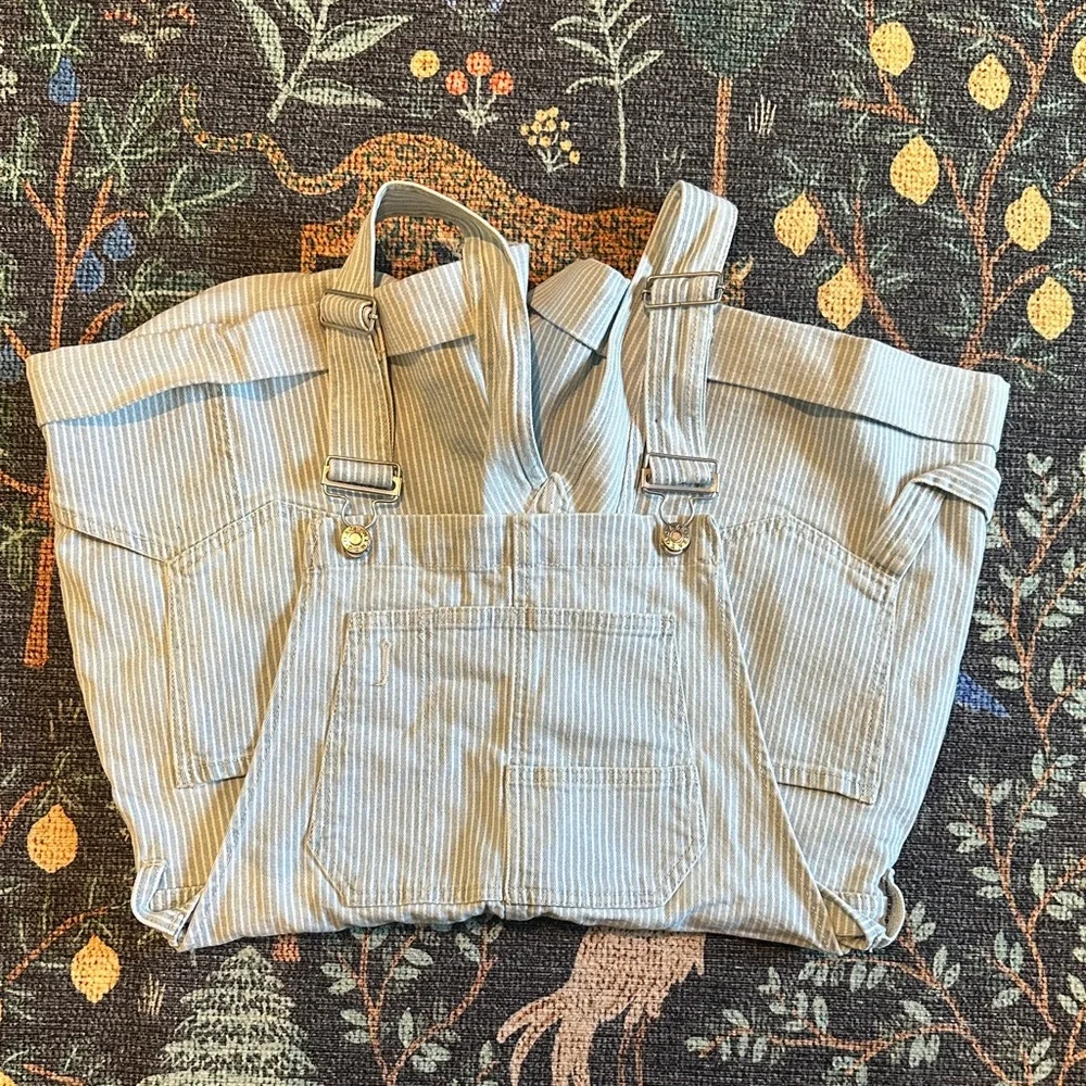 DAZE Striped Short Overalls - Picture 3 of 4
